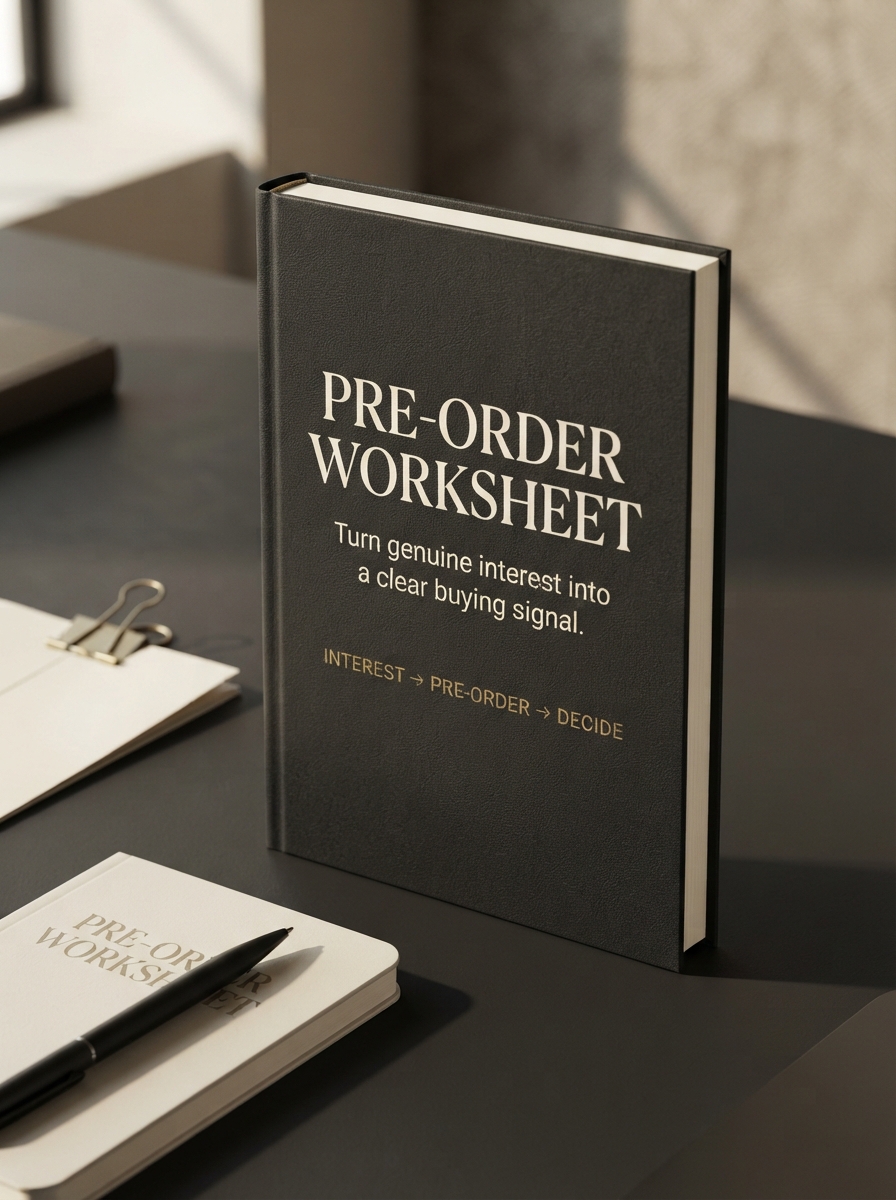 Pre-Order Worksheet